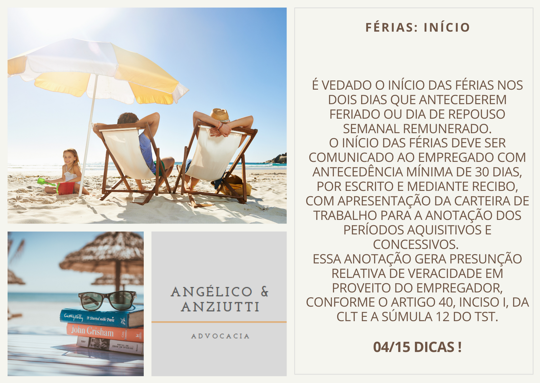 Férias: Início.