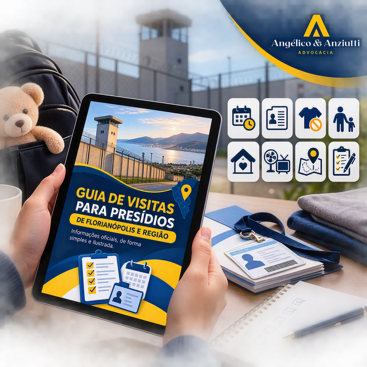 E-book Gratuito e Ilustrado: Guia de Visitas para Presídios de Florianópolis e Região.